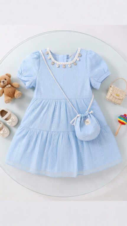 Girls Frock With Bag